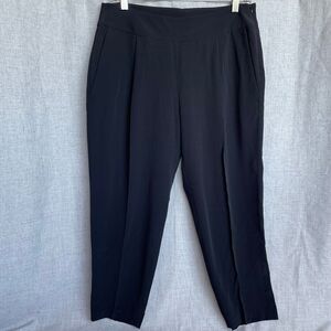 Eileen Fisher‎ Crepe Cropped Black Pants Tencel Viscose Women's Petite Medium
